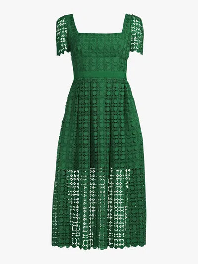 Petal Lace Green Dress