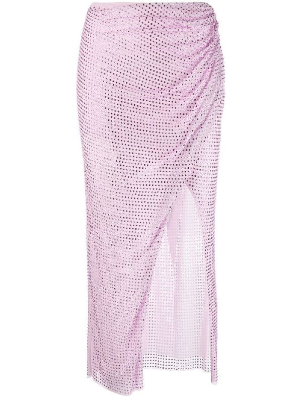 Rhinestone Purple Midi Skirt