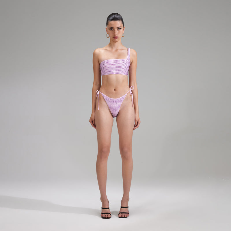 Rhinestone Brazilian Purple Bikini Briefs