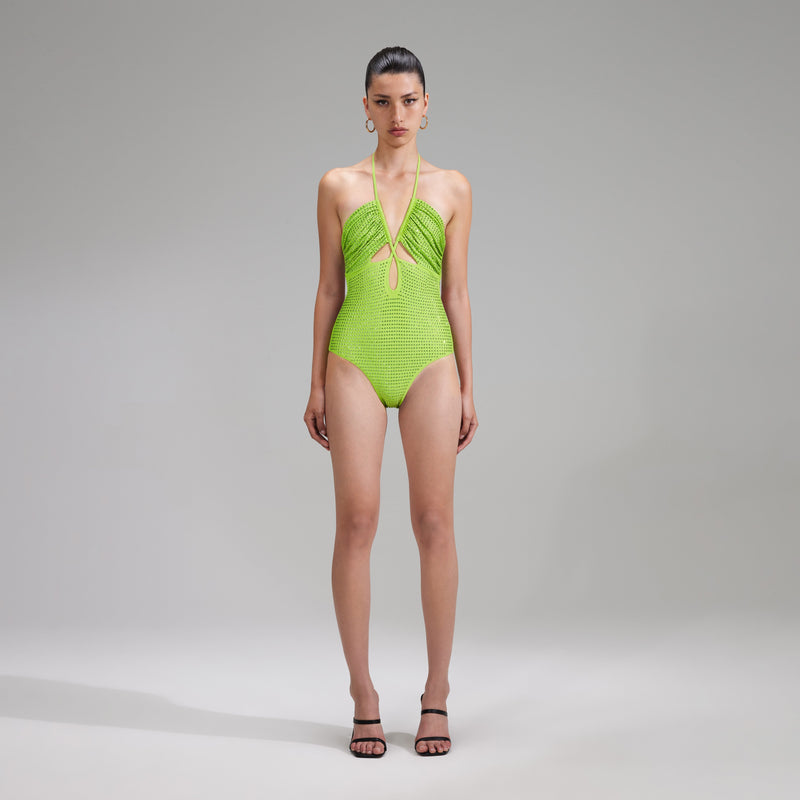 Hot Fix Strappy Green Swimsuit