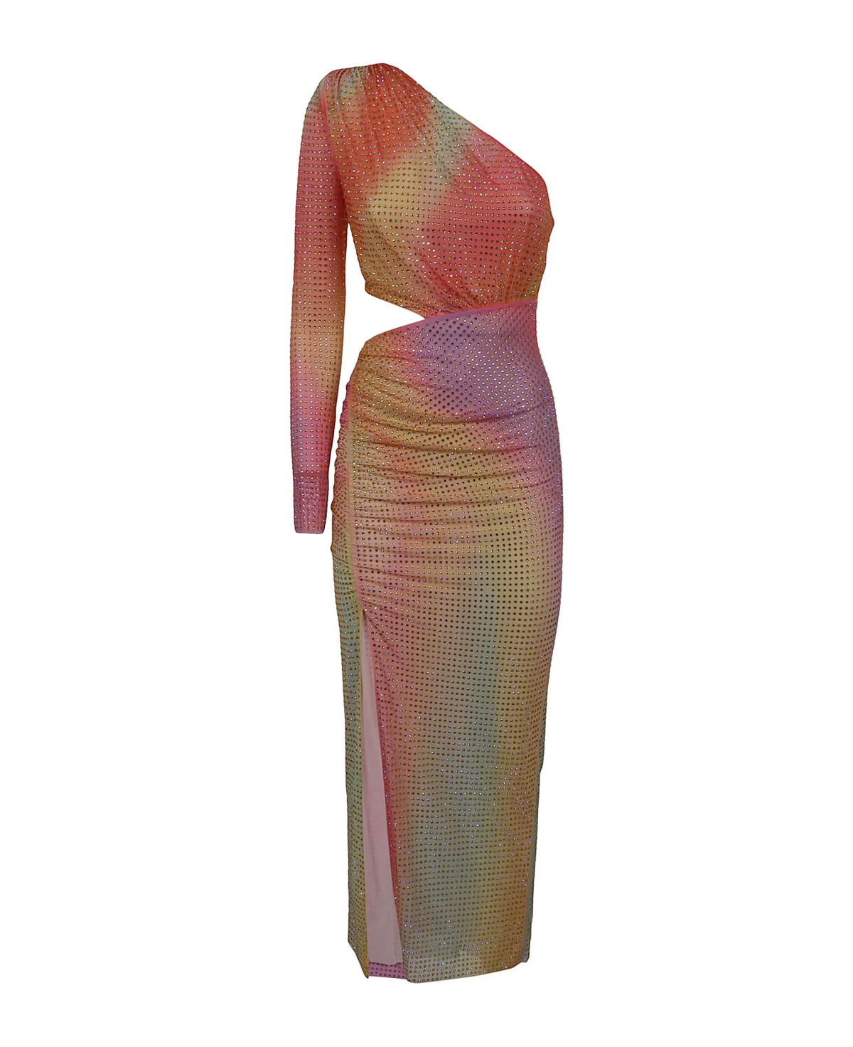 Mesh Hotfix Multicolour Dress