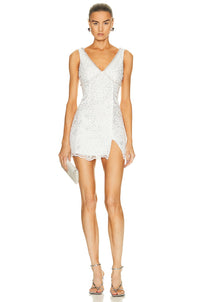 Beaded Sequin White Dress