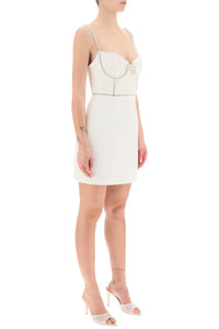 Crepe Bow White Mini Dress