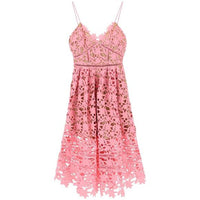 Azalea Floral Pink Midi Dress