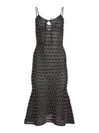 Beaded Black Knit Midi Dress