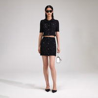 Sequin Knit Black Top