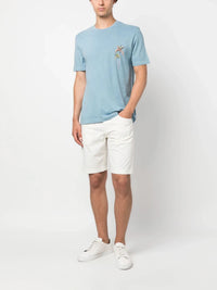 Palm Tree-Print Blue T-Shirt