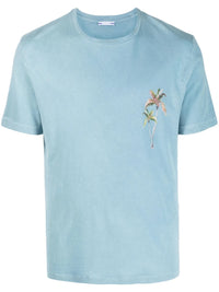 Palm Tree-Print Blue T-Shirt