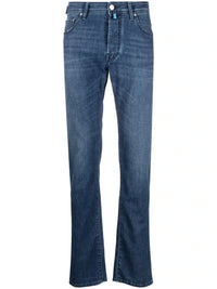 Mid-Rise Navy Denim Jeans