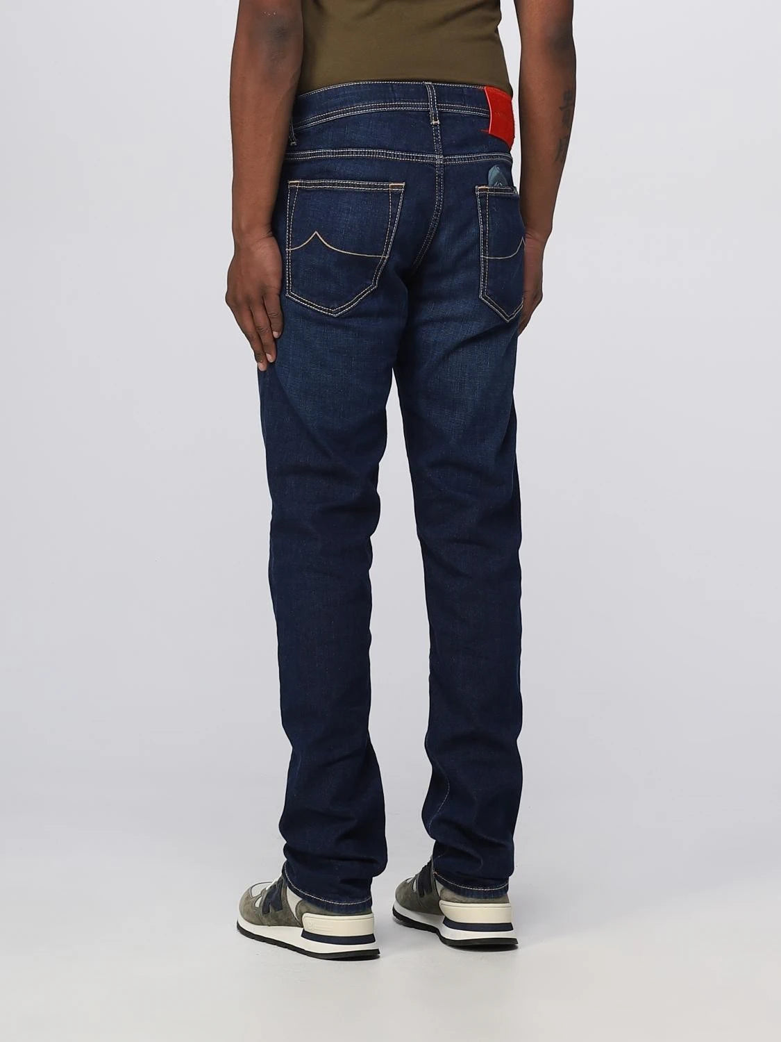 Straight-Leg Blue Jeans