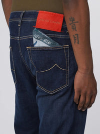 Straight-Leg Blue Jeans