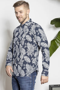 All Over Print Blue Shirt