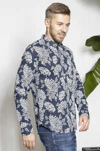 All Over Print Blue Shirt