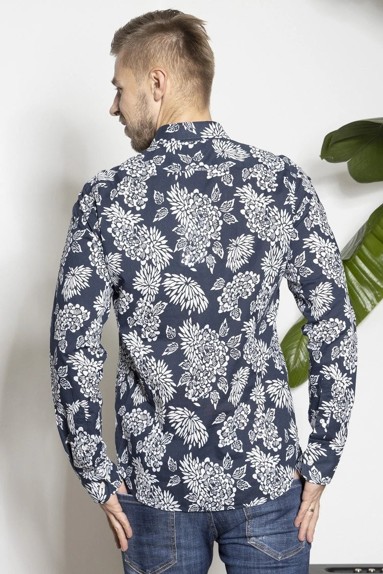 All Over Print Blue Shirt