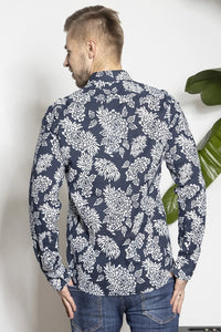 All Over Print Blue Shirt