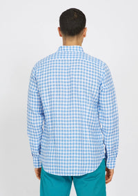 Checked Linen Blue Shirt