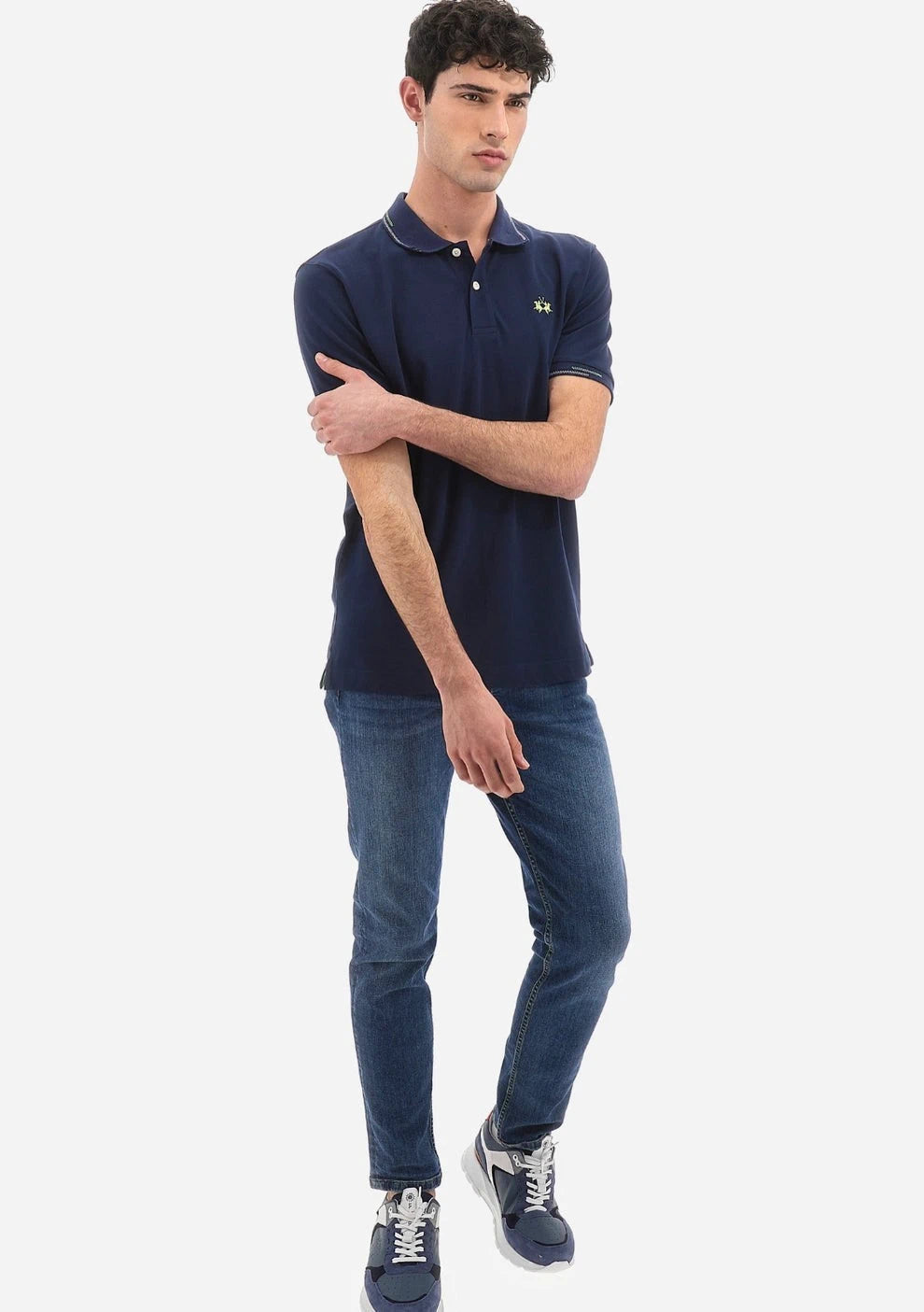 Piquet Stretch Blue Polo