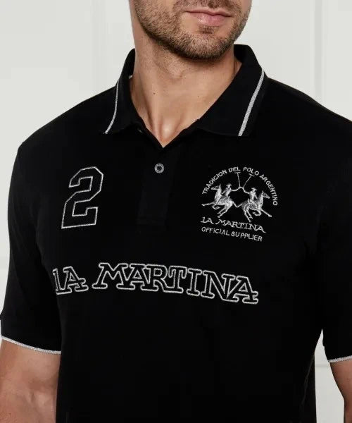 Piquet Stretch Black Polo