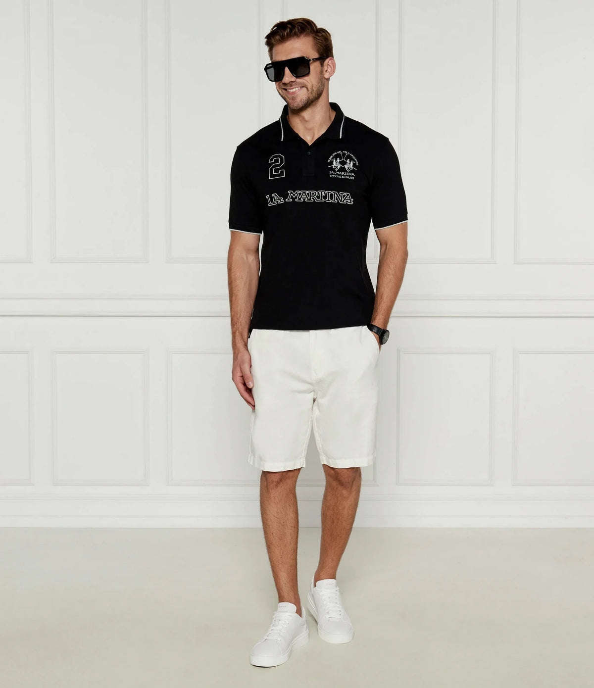 Piquet Stretch Black Polo
