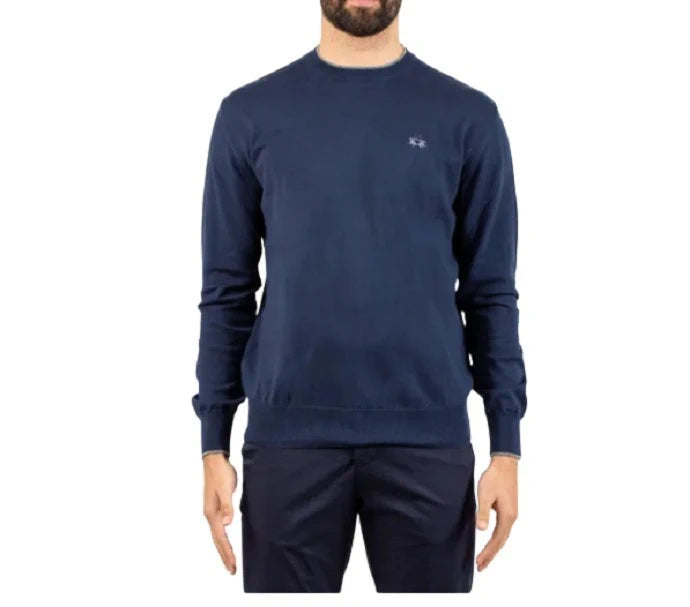 Tricot Crew Neck Blue Sweater