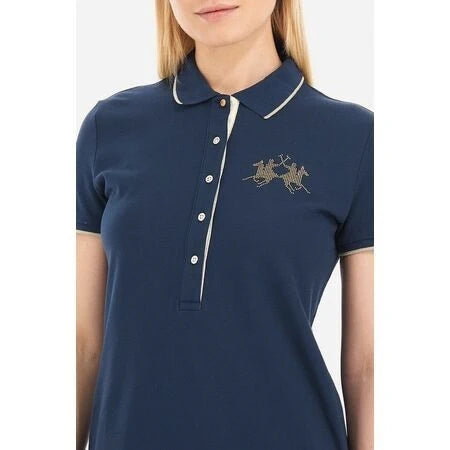 Short-Sleeved Blue Polo Dress