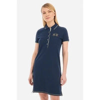 Short-Sleeved Blue Polo Dress