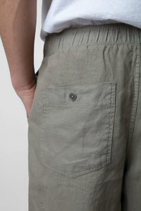 Pixels Green Linen Shorts
