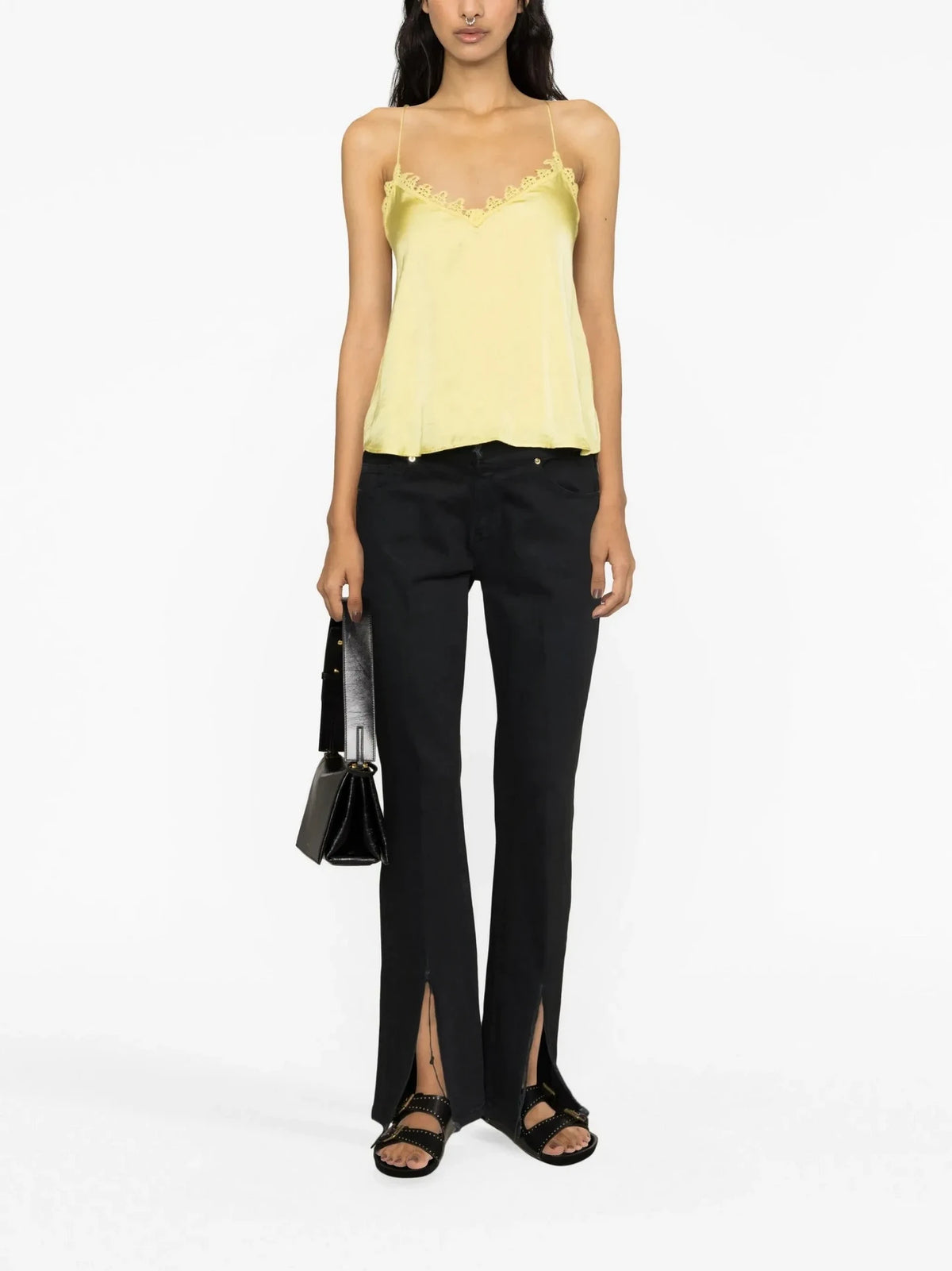 Chrisa Satin Yellow Top