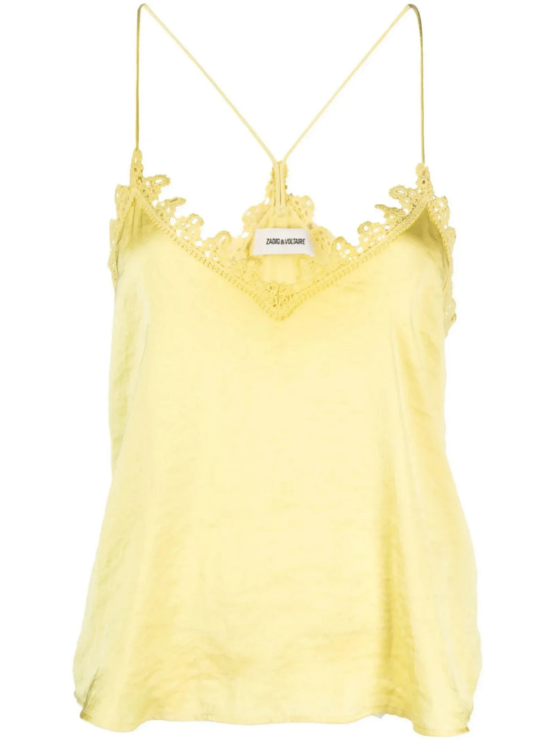 Chrisa Satin Yellow Top