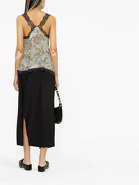 Floral Lace-Trim Green Camisole