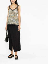 Floral Lace-Trim Green Camisole