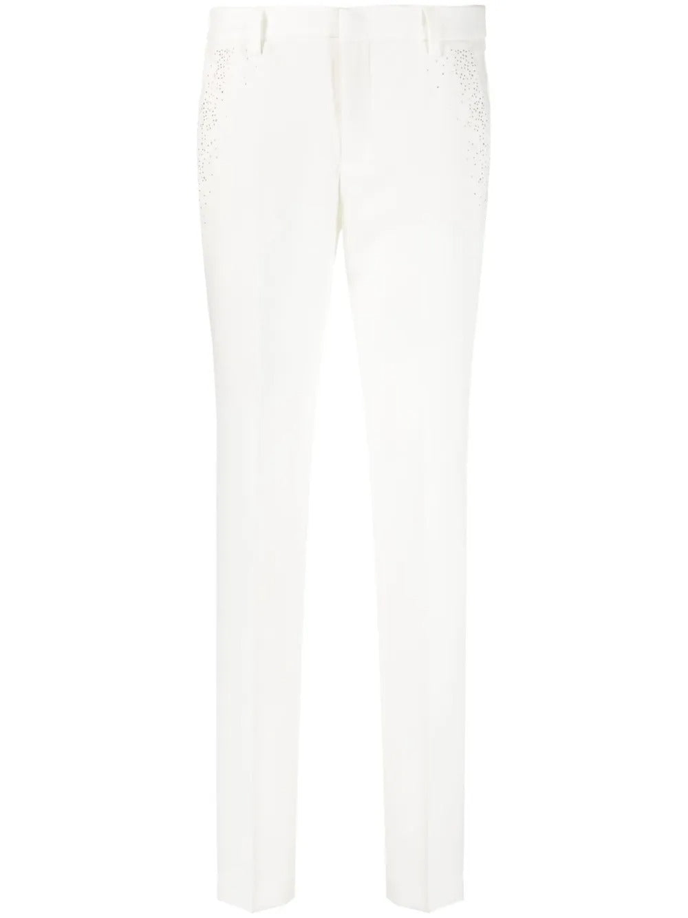 Prune Rhinestone White Trousers
