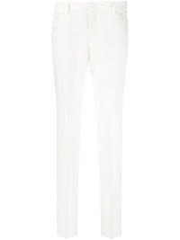Prune Rhinestone White Trousers