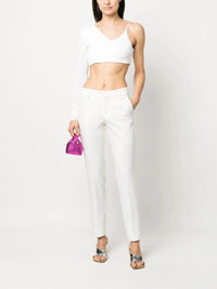 Prune Rhinestone White Trousers