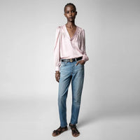 Telia Purple Satin Blouse