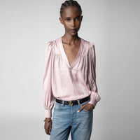 Telia Purple Satin Blouse