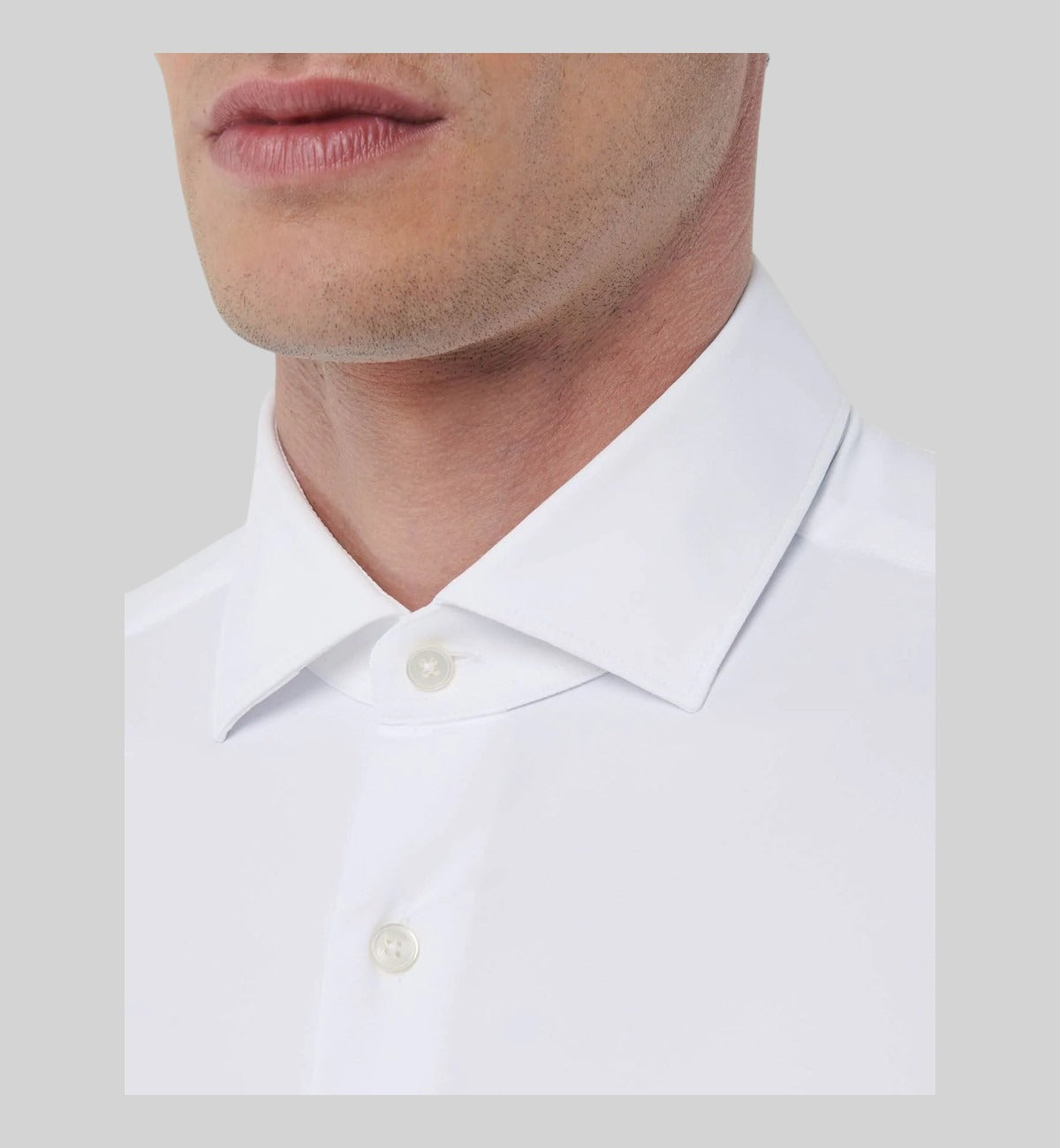 Regular Fit White Knitted Shirt