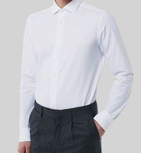 Regular Fit White Knitted Shirt