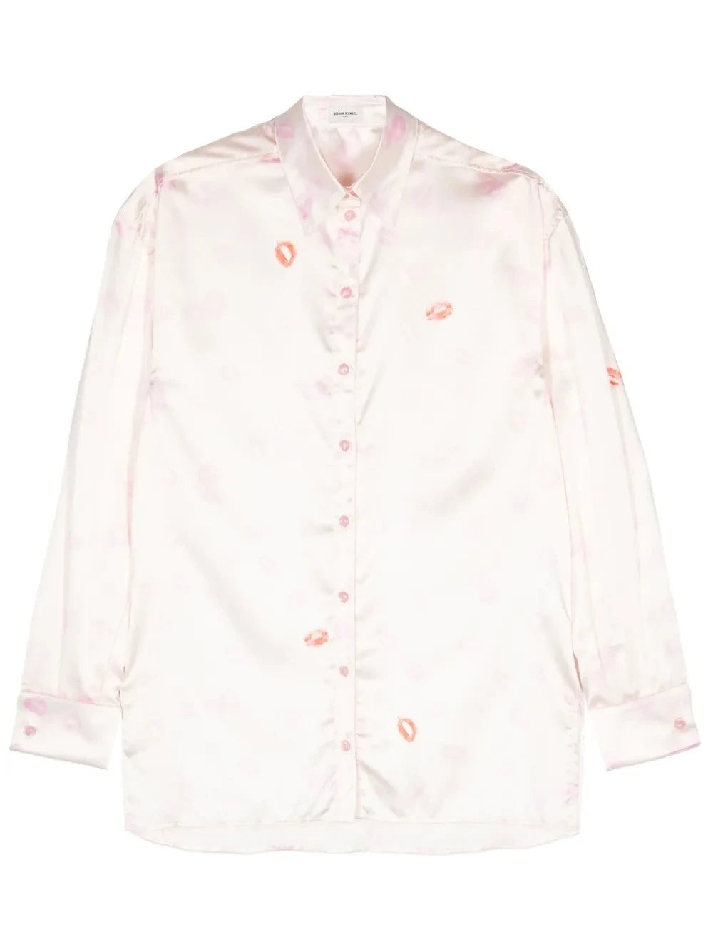 Lip Print White Chemise Shirt