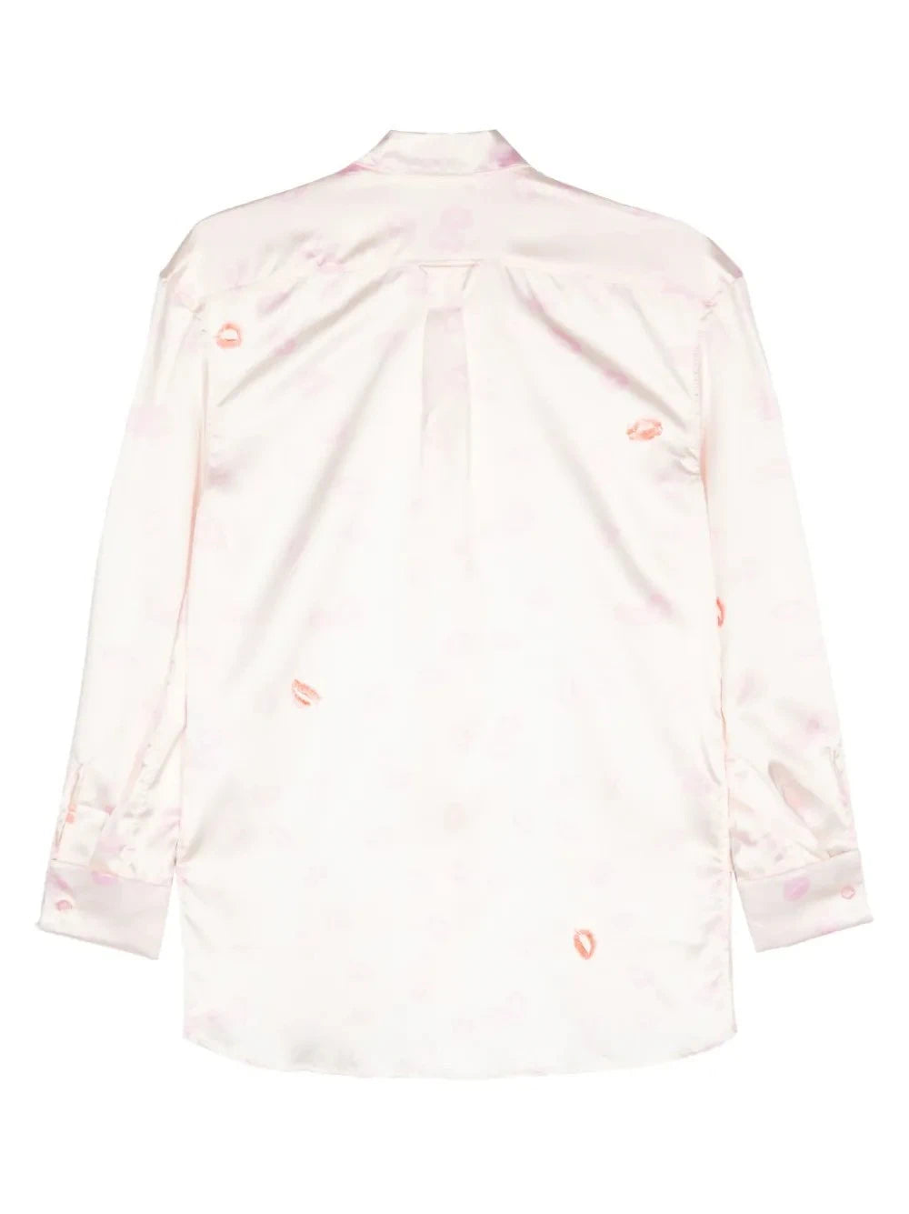 Lip Print White Chemise Shirt