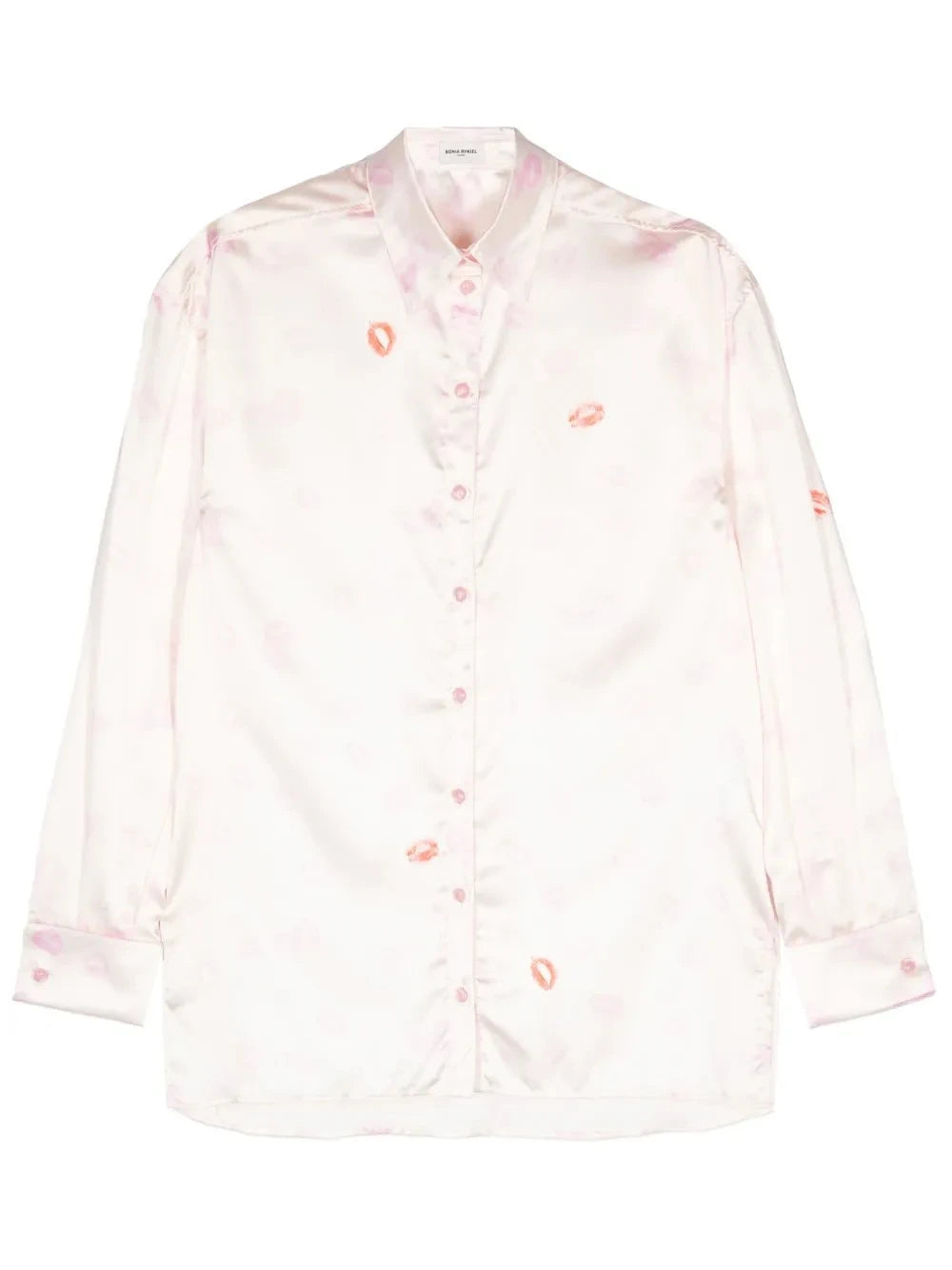 Lip Print White Chemise Shirt