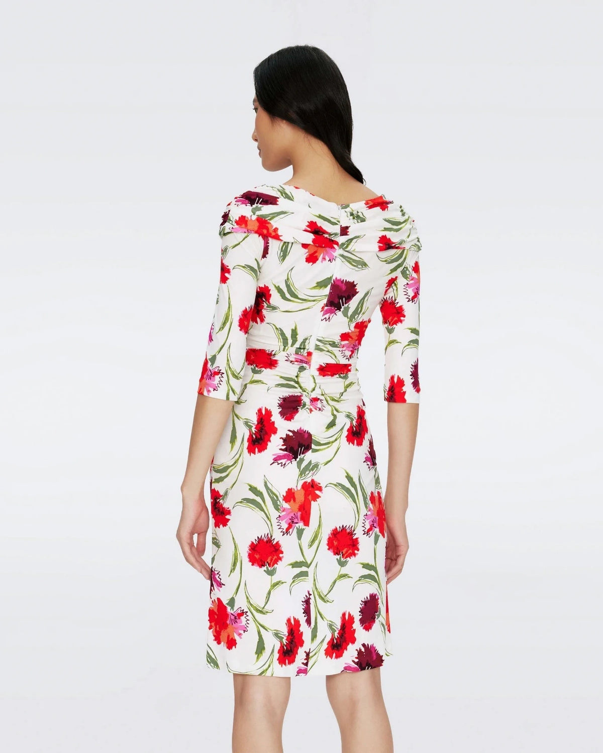 Ruche Sleeve Multicolour Dress