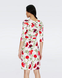 Ruche Sleeve Multicolour Dress