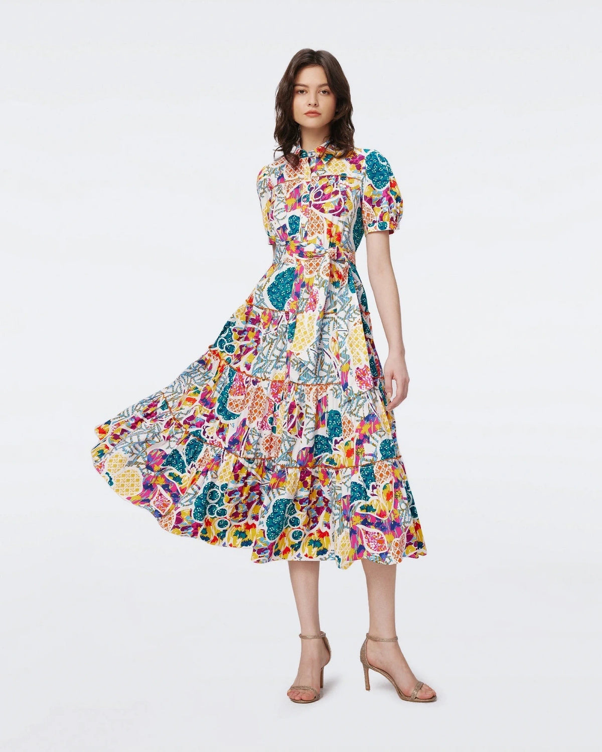 Button-Up Queena Multicolour Dress