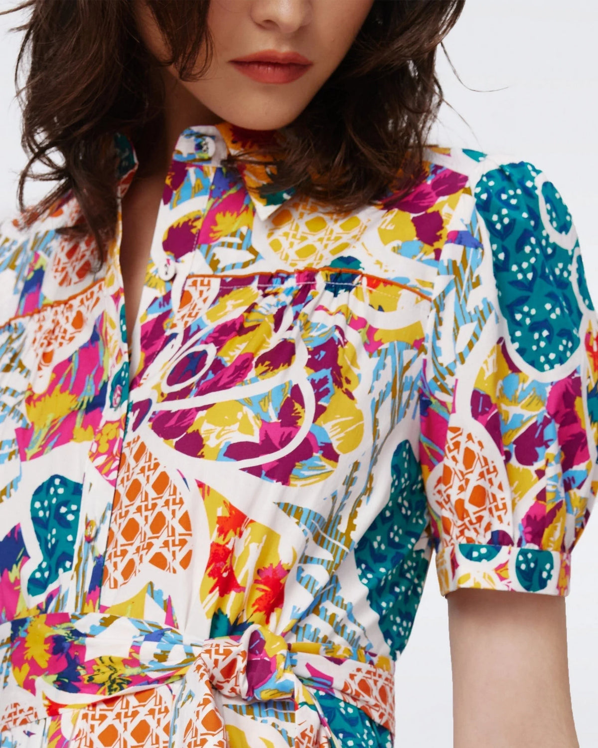 Button-Up Queena Multicolour Dress