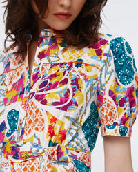 Button-Up Queena Multicolour Dress