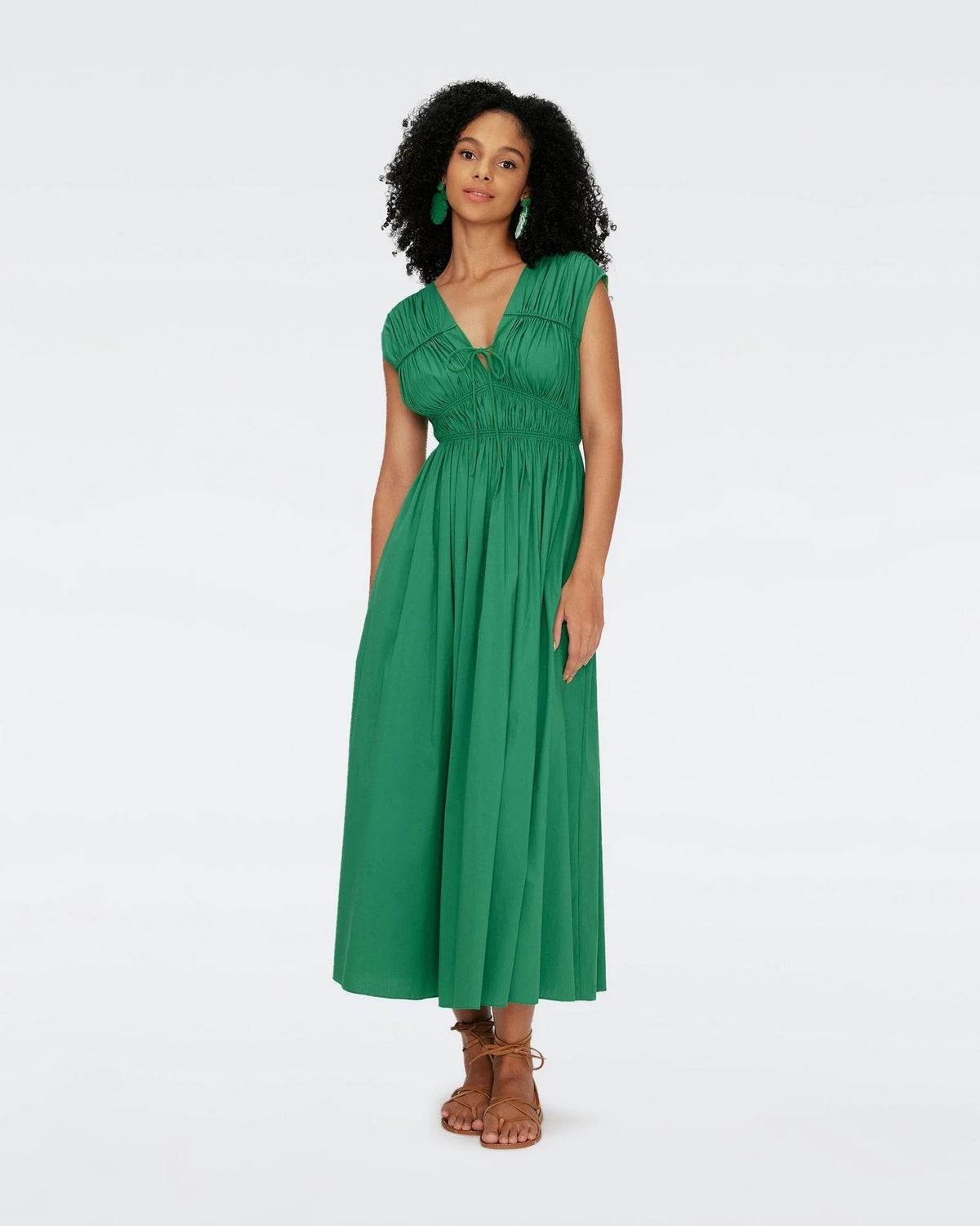 Gillian Green Midi Dress