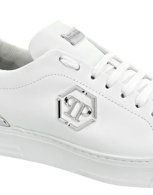 Hexagon Leather White Sneakers