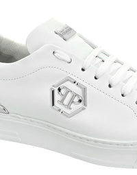 Hexagon Leather White Sneakers