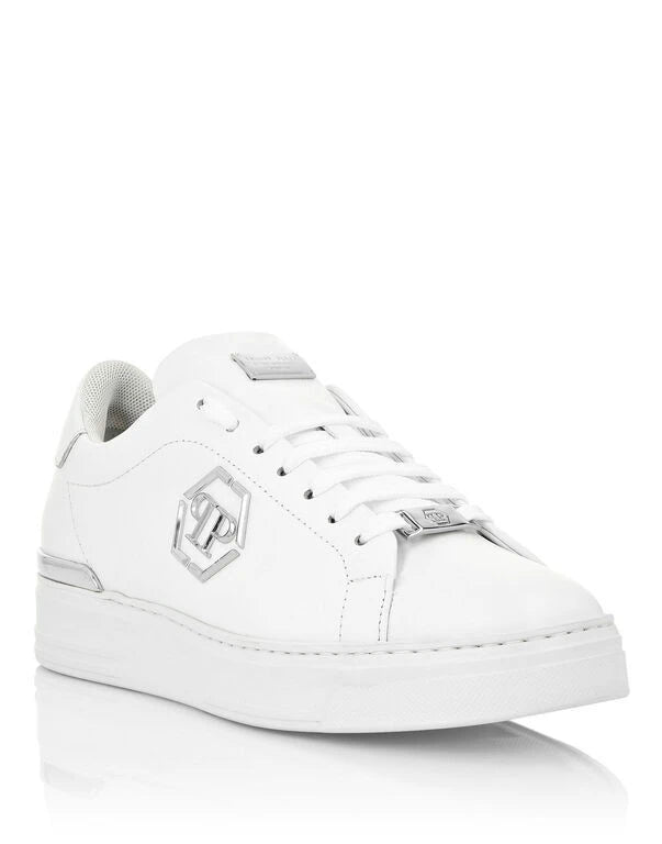 Hexagon Leather White Sneakers